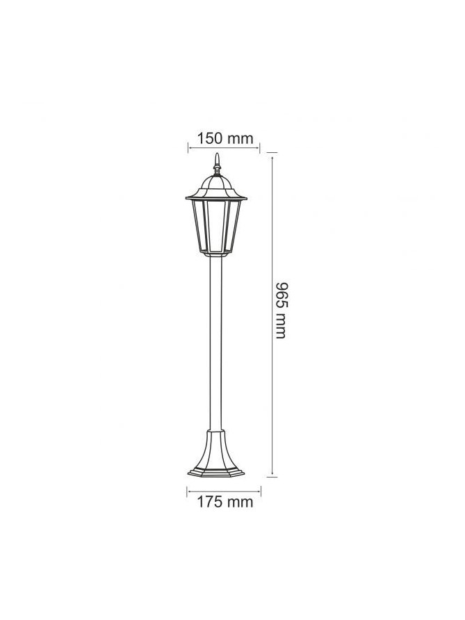 Lampa ogrodowa alum POLUX LIGURIA-LT GLA104LTMBK metrowa czarna