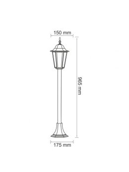 Lampa ogrodowa alum POLUX LIGURIA-LT GLA104LTMBK metrowa czarna
