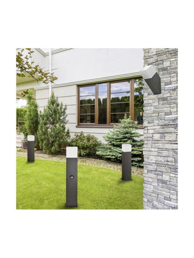 Lampa ogrodowa aluminiowa POLUX NEW YORK GLA505QS144GFSM 1xE27 średnia 44cm