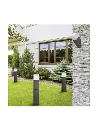 Lampa ogrodowa aluminiowa POLUX NEW YORK GLA505QS174GFSM 1xE27 wysoka 74cm 2