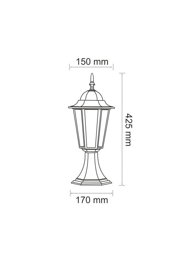 Lampa ogrodowa alum POLUX LIGURIA-LT GLA104LTLPT niska patyna