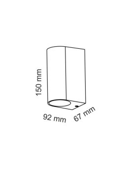 Kinkiet ogrodowy aluminiowy POLUX BOSTON GLA37OW2SB 2xGU10 owalny góra/dół satynowy szczotkowany