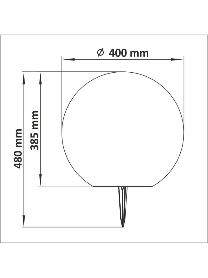 Lampa solarna RGB z pilotem KULA 40cm R3001-G
