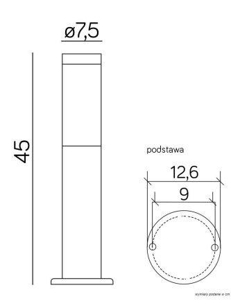 Lampa INOX BLACK 450 ST 022-450 BL 2