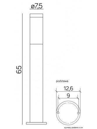 Lampa INOX BLACK 650 ST 022-650 BL 2