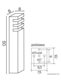 Lampa RADO 2 AL 50cm