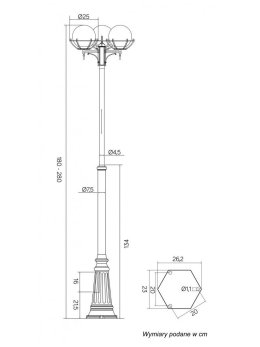 Latarnia Kule z Koszykiem 200 Potrójna 180/280cm