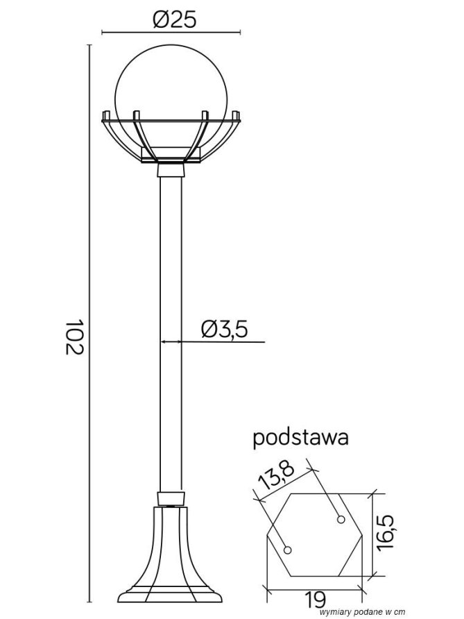 Kule z Koszykiem 200 - 102 cm
