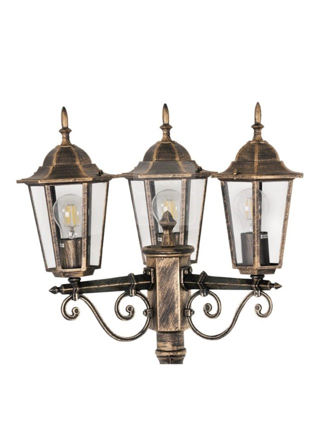 Lampa ogrodowa alum POLUX LIGURIA-LT YF8044S 2,5m 3*E27 patyna