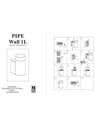 Kinkiet PIPE 1L Srebrny 2
