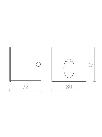 ELICA SQ wpuszczana  aluminium szczotkowane 230V LED 3W IP54  3000K 2