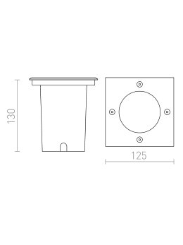 RIZZ SQ 125   stal nierdzewna 230V LED 7W 41° IP67  3000K
