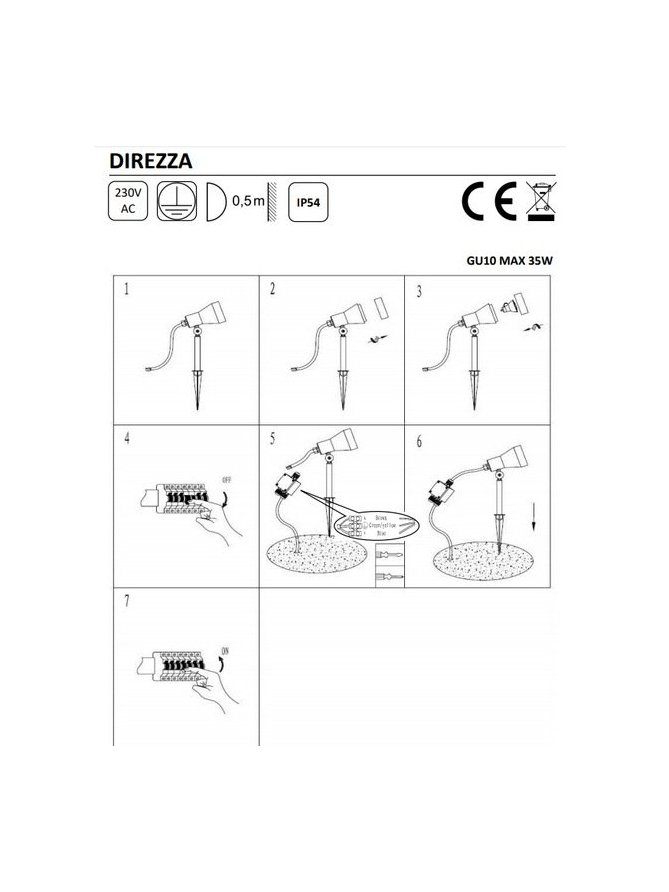 DIREZZA na klinie antracyt  230V GU10 35W IP54