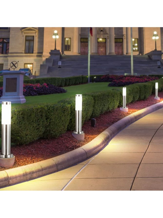 Lampa ogrodowa inox LIVIA 45cm tuba do oświetlenia ścieżki - LEDco.pl