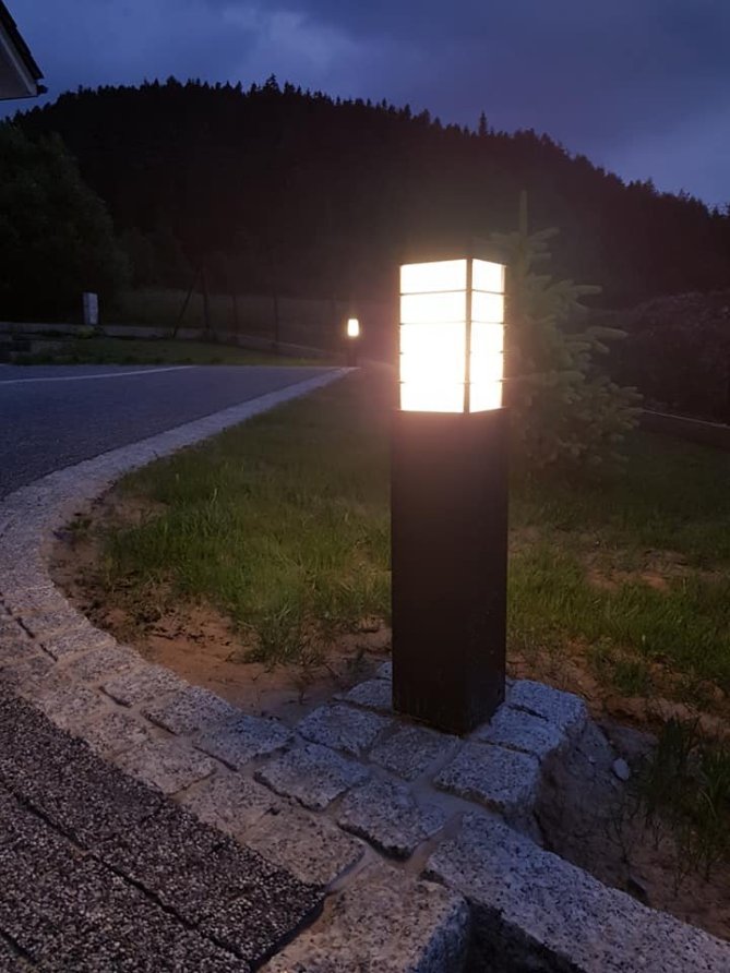 Lampa ogrodowa kwadratowa słupek oświetleniowy MERIVA 55cm - LEDco.pl