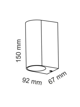 Kinkiet ogrodowy POLUX BOSTON czarny SGL37WB-2 2xGU10 góra/dół aluminiowy