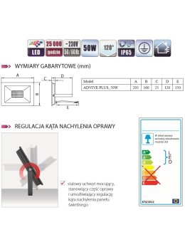 Naświetlacz LED ADVIVE PLUS, 50W