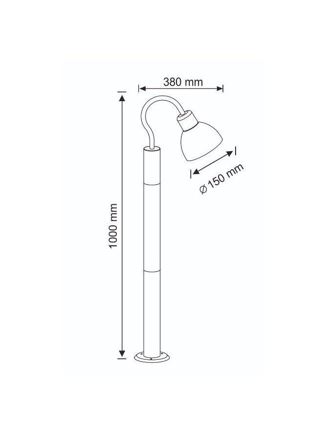 Lampa stojąca ARNE retro 100cm IP44 E27 zagięta w dół - LEDco.pl
