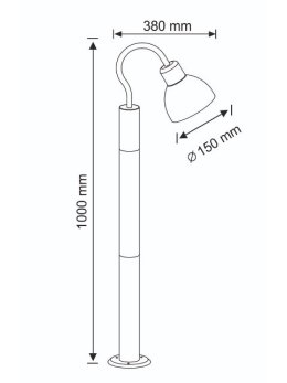 Lampa stojąca ARNE retro 100cm IP44 E27 zagięta w dół - LEDco.pl