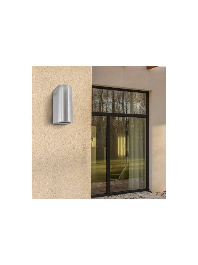 Kinkiet ogrodowy okrągły BOSTON 2xGU10 srebrny 304599 - LEDco.pl