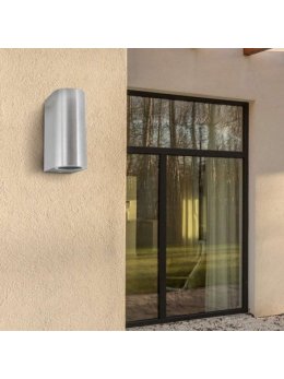 Kinkiet ogrodowy okrągły BOSTON 2xGU10 srebrny 304599 - LEDco.pl