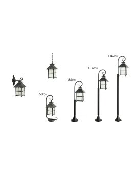 Lampa stojąca zewnętrzna CADIZ 116cm słupek ogrodowy czarny - LEDco.pl