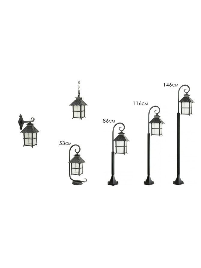 Lampa ogrodowa kinkiet CADIZ kinkiet ogrodowy retro czarny - LEDco.pl