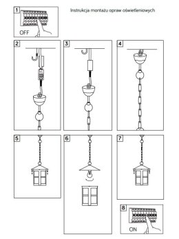 Klasyczna lampa ogrodowa wisząca CORDOBA II czarna E27