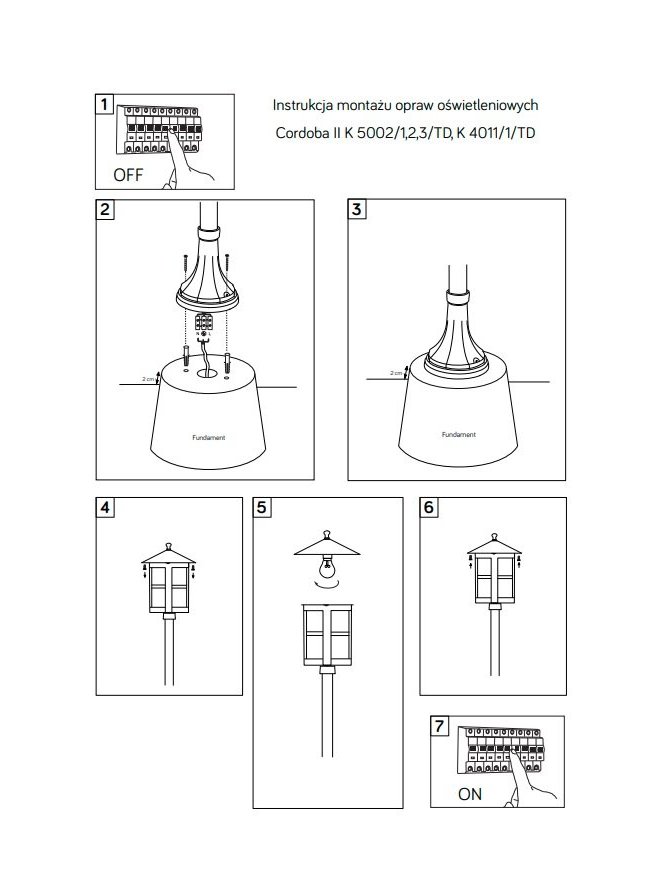 Lampa ogrodowa słupek CORDOBA II 41cm oświetlenie tarasu LEDco.pl
