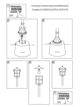 Lampa ogrodowa słupek wysoki CORDOBA II 151cm latarnia ogrodowa