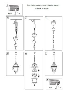 Lampa tarasowa wisząca WITRAŻ retro K 1018/1/N | sklep LEDco.pl