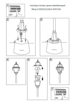 Lampa ogrodowa w angielskim stylu słupek oświetleniowy WITRAŻ 110cm
