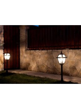 Lampa ogrodowa w angielskim stylu słupek oświetleniowy WITRAŻ 80cm