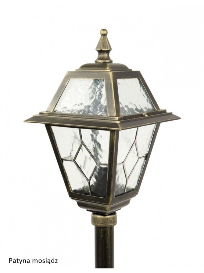 Lampa ogrodowa w angielskim stylu słupek oświetleniowy WITRAŻ 80cm