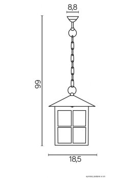 Lampa zewnętrzna wisząca WENECJA do oświetlenia altan, tarasów
