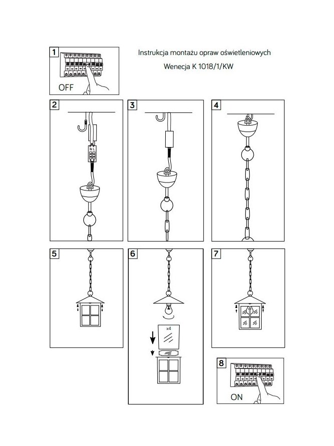 Lampa zewnętrzna wisząca WENECJA do oświetlenia altan, tarasów