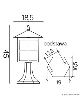 Oświetlenie ogrodowe lampa zewnętrzna słupek WENECJA 45cm parkowa