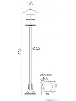 Oświetlenie ogrodowe lampa zewnętrzna słupek WENECJA 156cm latarnia