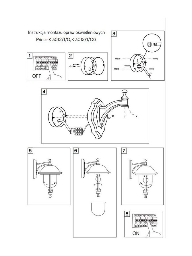 Kinkiet zewnętrzny retro Prince K 3012/1/O SU-MA - sklep LEDco.pl