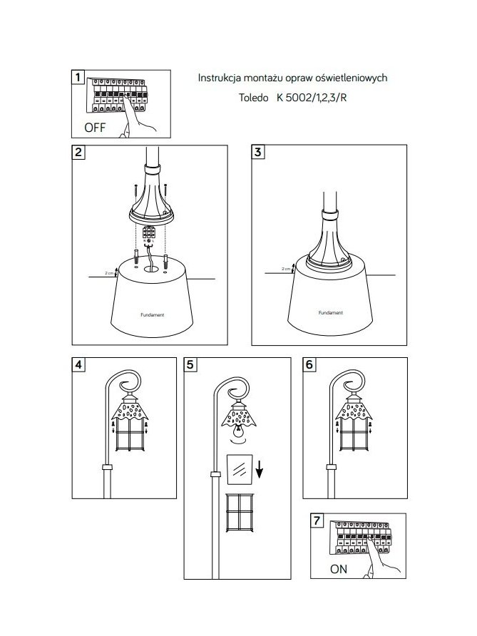 Lampa ogrodowa słupek TOLEDO 86cm lampa zewnętrzna stojąca klasyczna