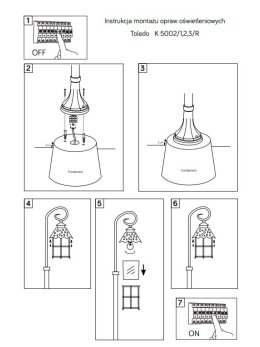 Lampa ogrodowa słupek TOLEDO 86cm lampa zewnętrzna stojąca klasyczna