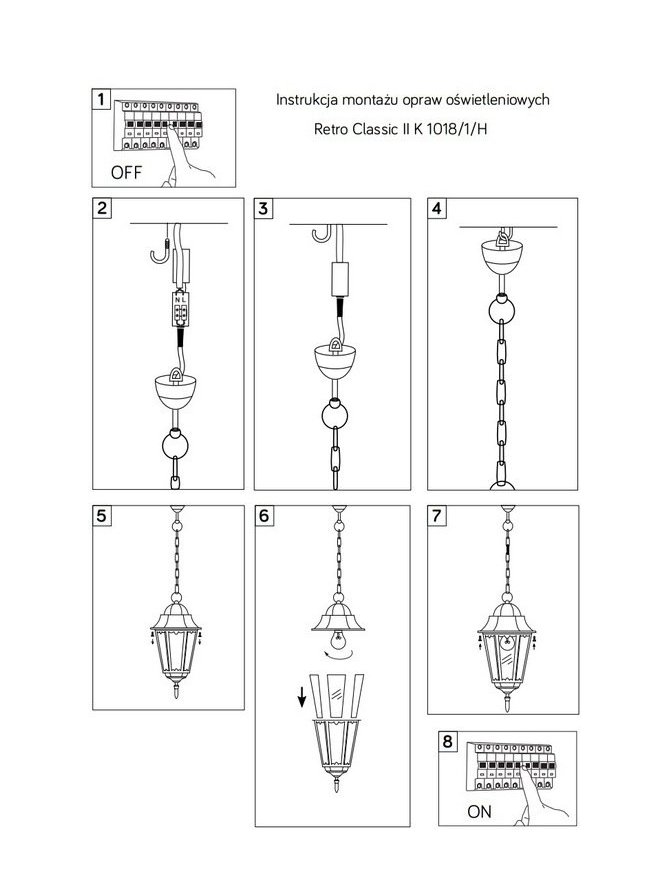 Lampa zewnętrzna wisząca ogrodowa Retro Classic II K 1018/1/DH LEDco.pl