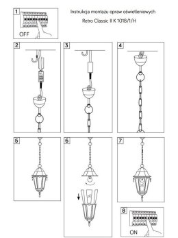 Lampa zewnętrzna wisząca ogrodowa Retro Classic II K 1018/1/DH LEDco.pl