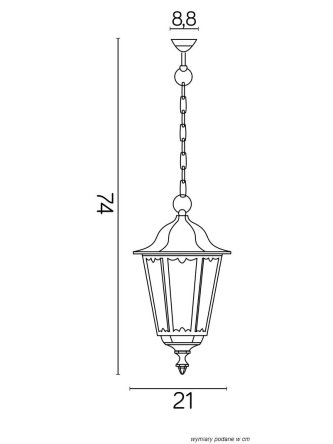 Lampa wisząca zewnętrzna Retro Midi K 1018/1/M - sklep LEDco.pl 2
