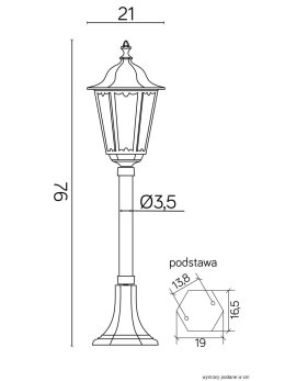Słupek oświetleniowy 76cm lampa tarasowa stojąca - sklep LEDco.pl