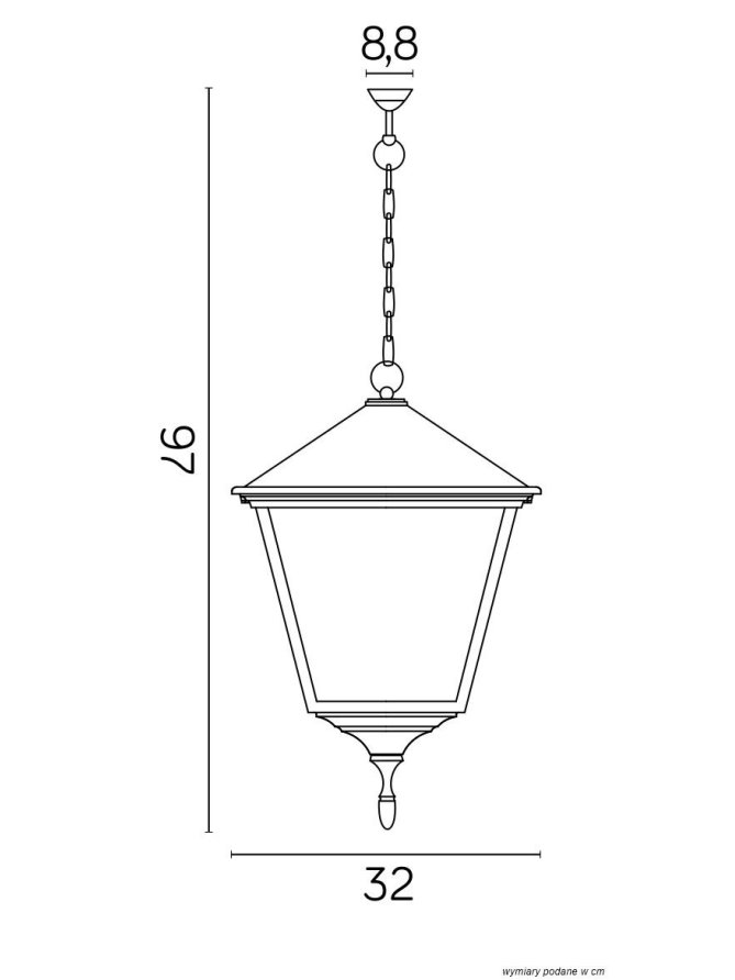 Lampa zewnętrzna wisząca Retro Kwadratowe lampa sufitowa na taras