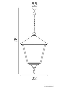 Lampa zewnętrzna wisząca Retro Kwadratowe lampa sufitowa na taras