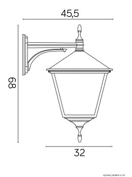 Kinkiet zewnętrzny Retro kwadrat K 3012/1/BD KW duża lampa elewacyjna