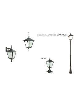 Lampa zewnętrzna wisząca Retro Kwadratowe lampa sufitowa na taras