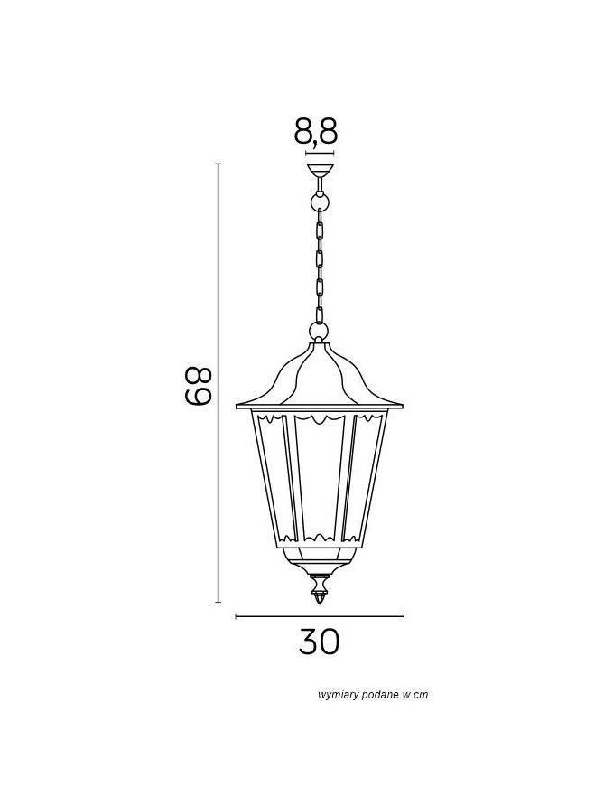 Lampa tarasowa wisząca klasyczna Retro Maxi - Lampa wisząca dworkowa zewnętrzna